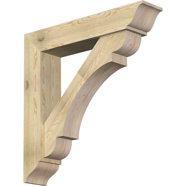 Ekena Millwork Olympic Traditional Rough Sawn Bracket w/ Offset Brace, Douglas Fir, 8"W x 40"D x 40"H BKT0806X40X40OLY01RDF - main